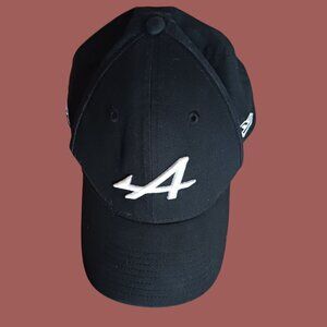 BWT Alpine by New Era Team 9Forty Black Adjustable Cap With Embroidered Logo